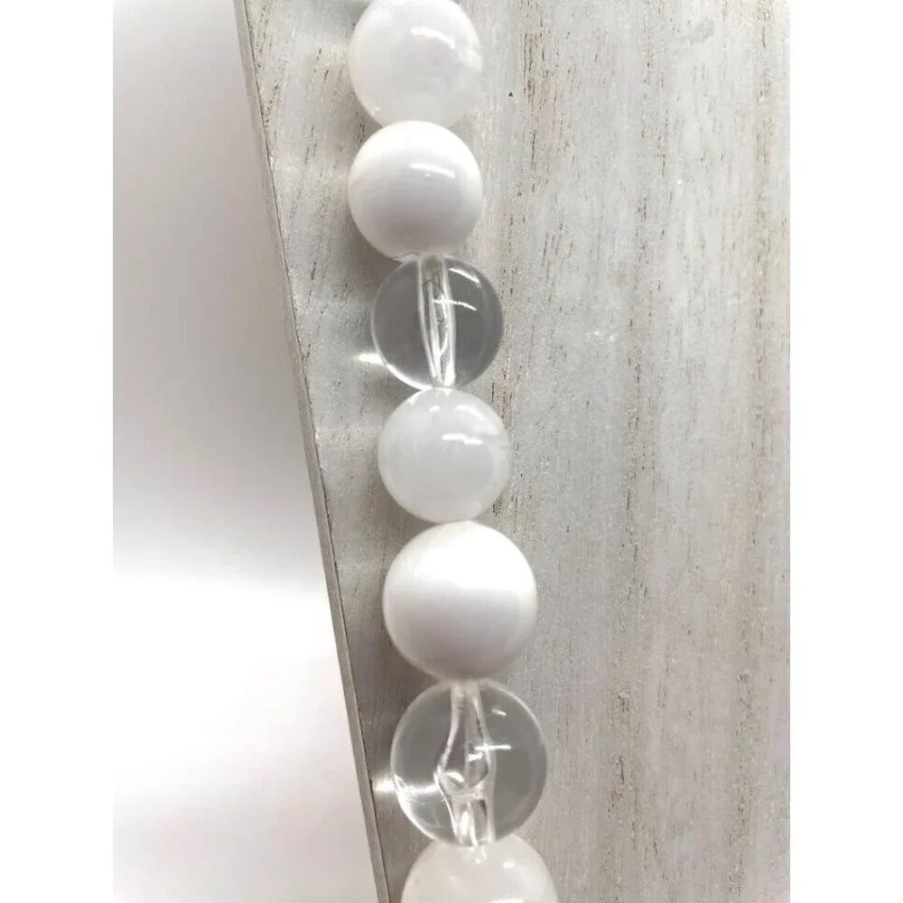 Vintage Plastic Graduated Beads Opaque White Clear 29